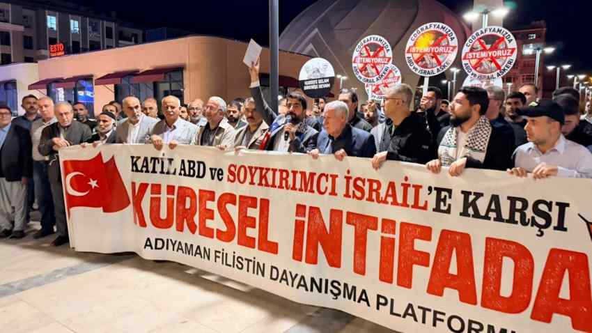 Adıyaman’da İsrail Protestosu: “Gazze Yalnız Değildir”