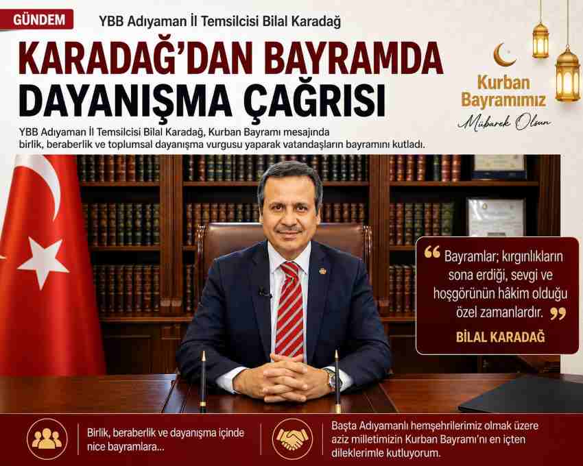 Karadağ’dan Bayramda Dayanışma Çağrısı