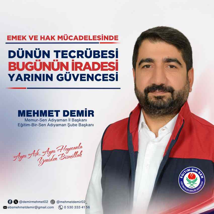 Mehmet Demir: Daha güçlü Eğitim-Bir-Sen için