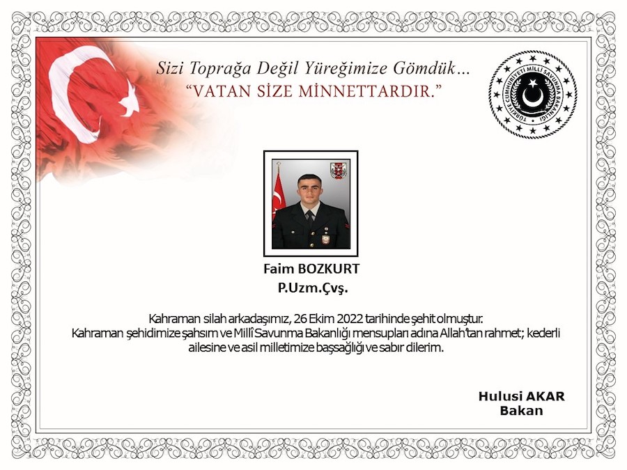 Pençe-Kilit Operasyonu: 1 Şehit