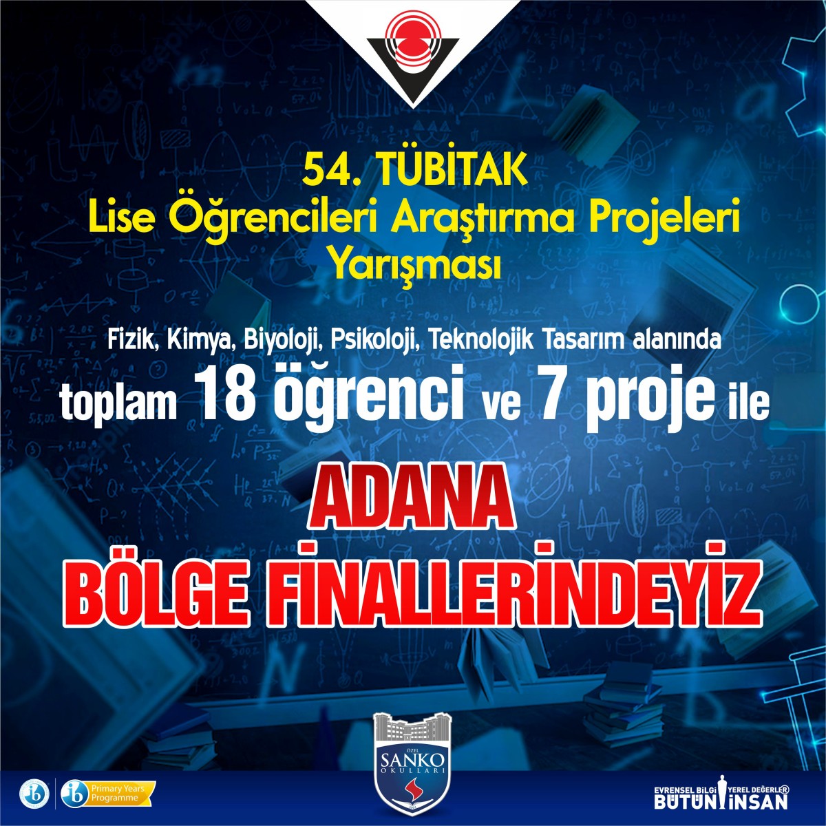 SANKO Okulları Projeleri TÜBİTAK Finallerinde