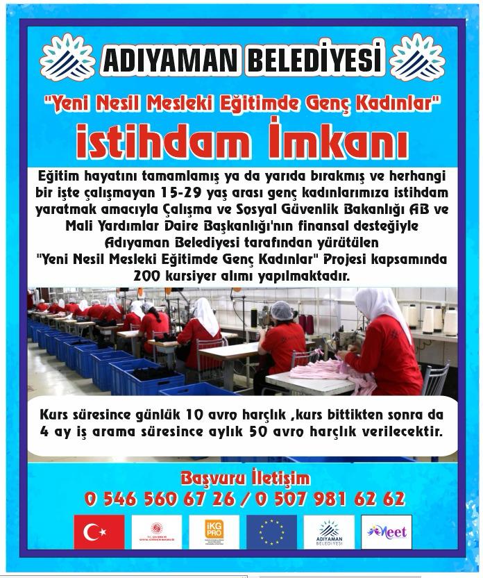 Adıyaman Belediyesi’nden Kadınlara Destek